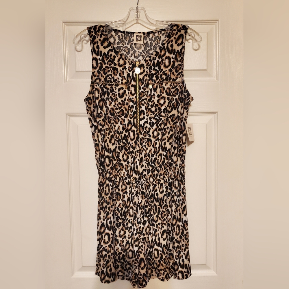 NWT- Anne Klein Animal Print Romper - Picture 1 of 10